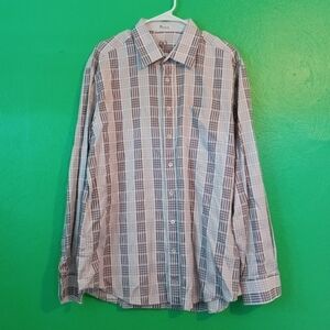 Bugatchi Grey White Shirt